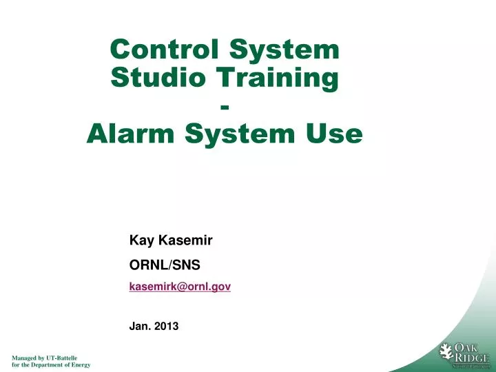 control system studio training alarm system use