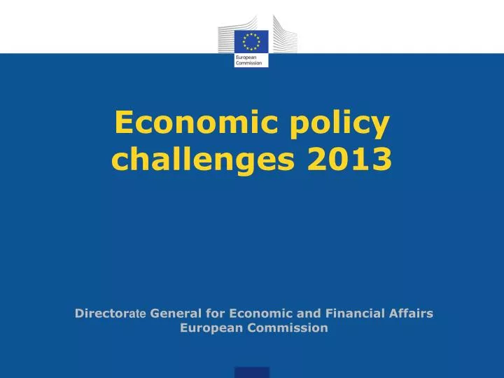 economic policy challenges 2013
