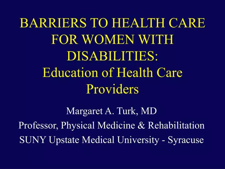barriers to health care for women with disabilities education of health care providers