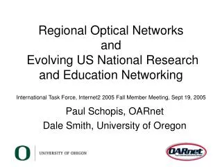Regional Optical Networks and Evolving US National Research and Education Networking