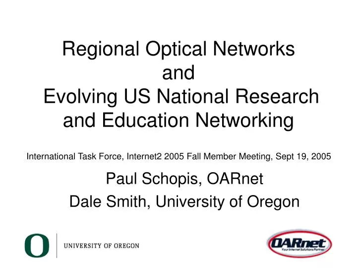 regional optical networks and evolving us national research and education networking