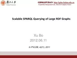 Scalable SPARQL Querying of Large RDF Graphs
