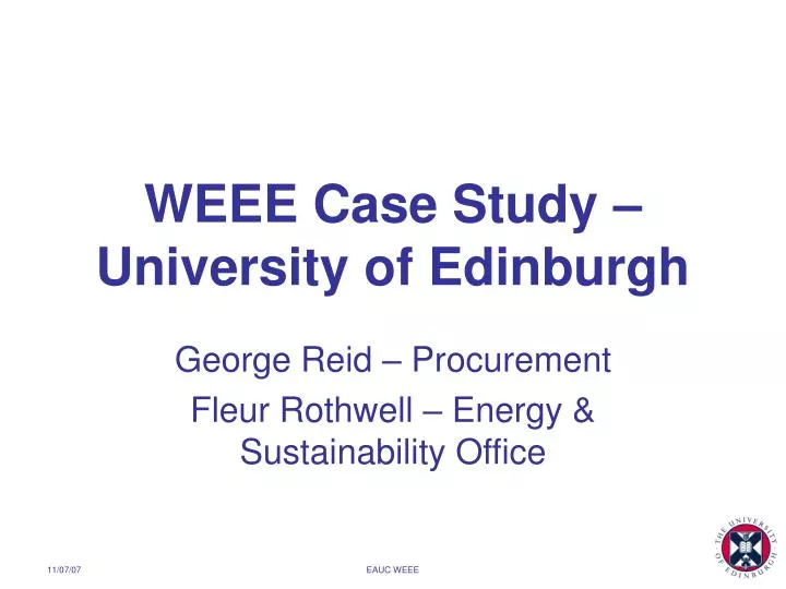 weee case study university of edinburgh