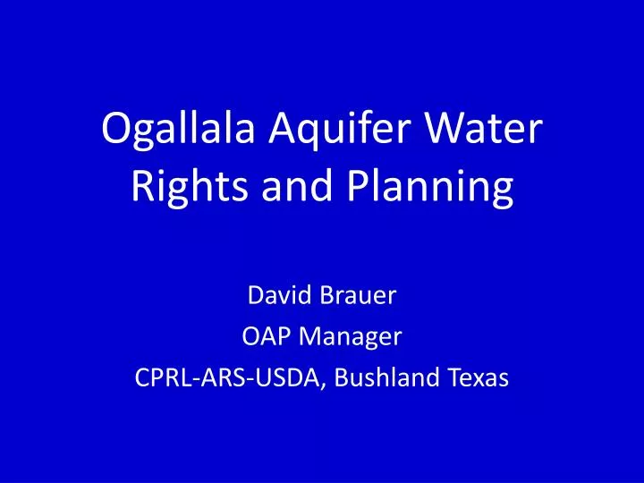 ogallala aquifer water rights and planning