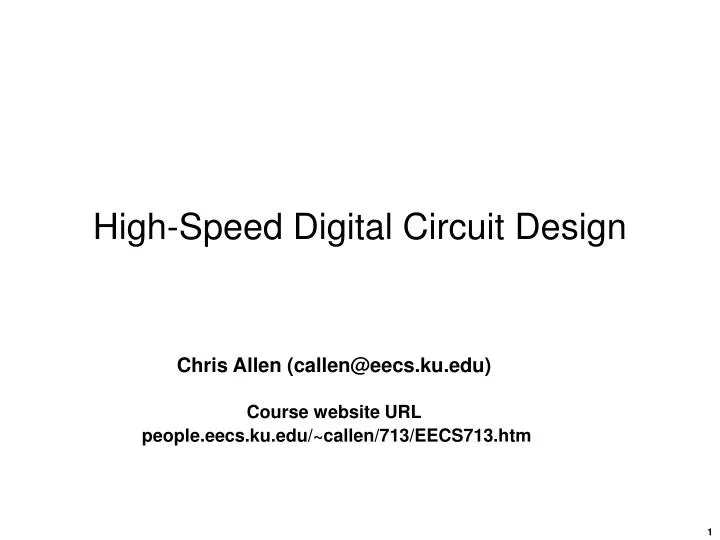 high speed digital circuit design