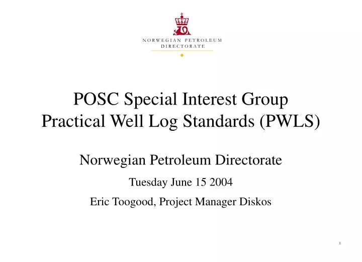 posc special interest group practical well log standards pwls