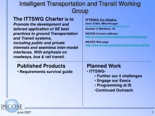 Intelligent Transportation and Transit Working Group