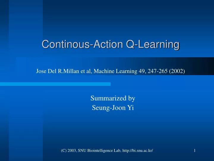 continous action q learning