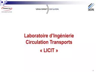 laboratoire d ing nierie circulation transports licit