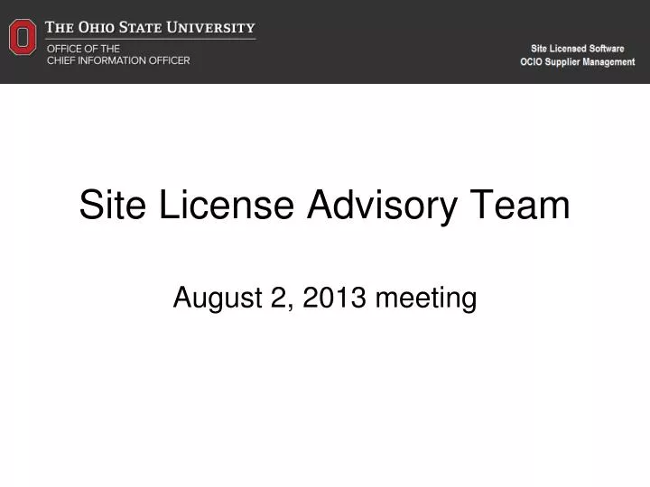 site license advisory team