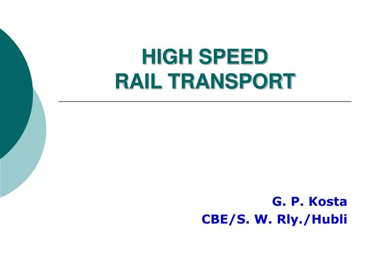 high speed rail transport