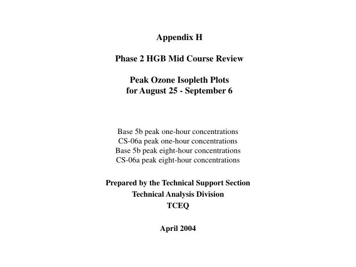appendix h phase 2 hgb mid course review peak ozone isopleth plots for august 25 september 6