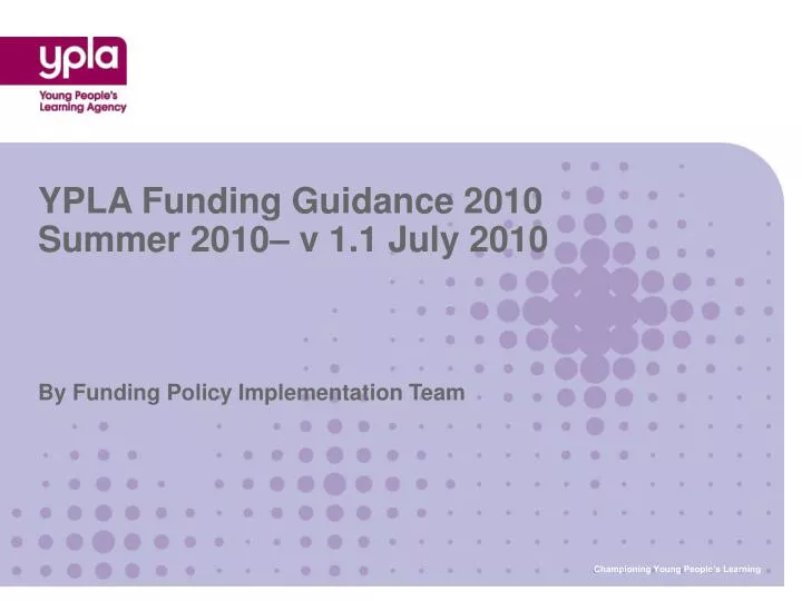 by funding policy implementation team