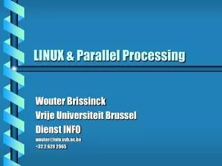 LINUX &amp; Parallel Processing
