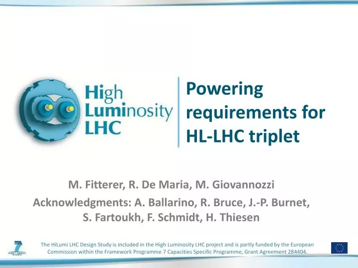powering requirements for hl lhc triplet