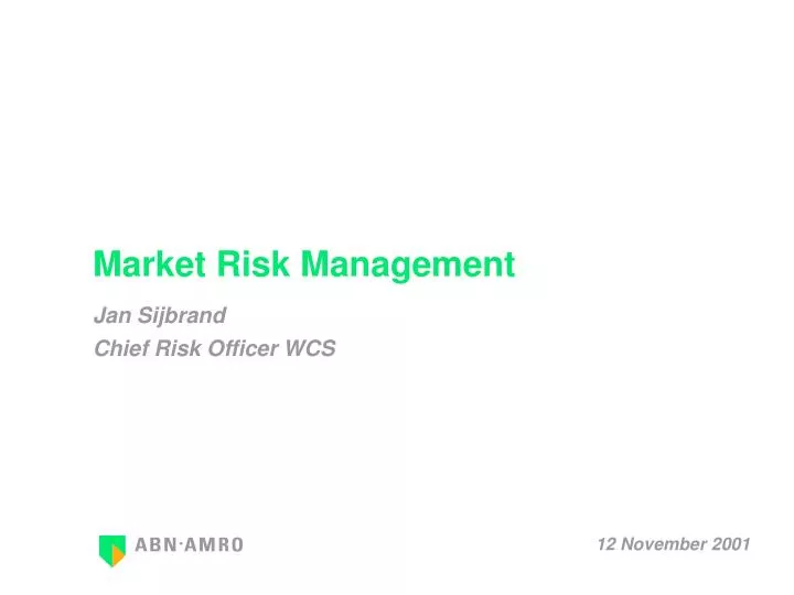 market risk management