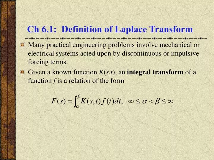 ch 6 1 definition of laplace transform