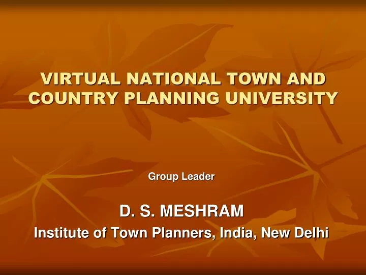 virtual national town and country planning university