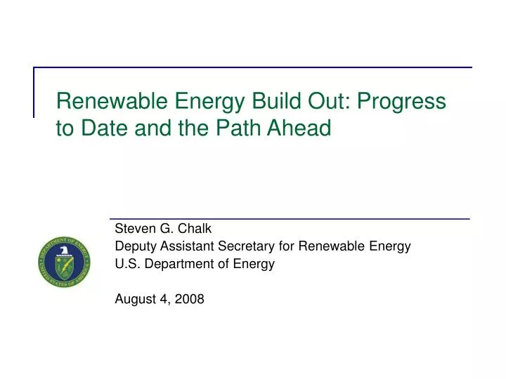 renewable energy build out progress to date and the path ahead