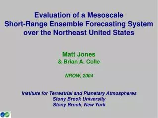 Evaluation of a Mesoscale Short-Range Ensemble Forecasting System