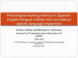 Dolors Girbau and Richard G. Schwartz Journal of Communication Disorders 41 (2008) 124-145