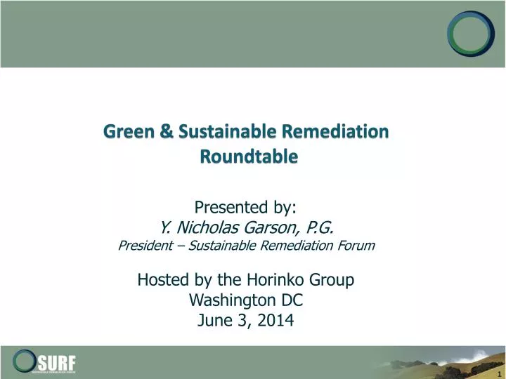 green sustainable remediation roundtable