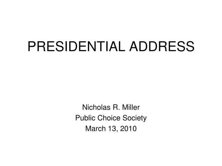 presidential address