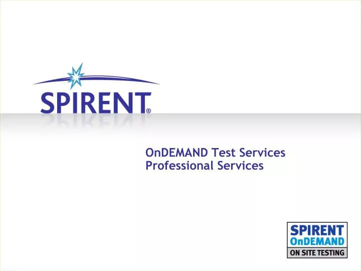 ondemand test services professional services