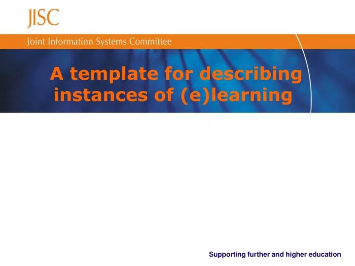 a template for describing instances of e learning