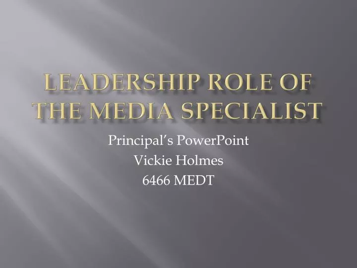 leadership role of the media specialist