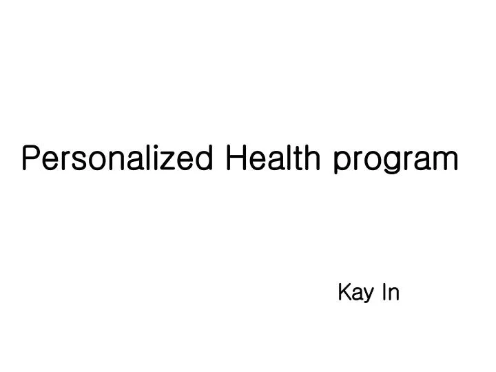 personalized health program