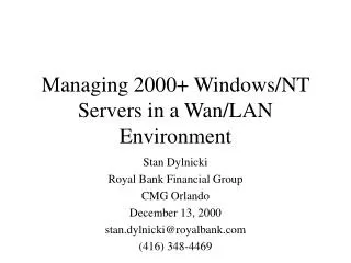 Managing 2000+ Windows/NT Servers in a Wan/LAN Environment
