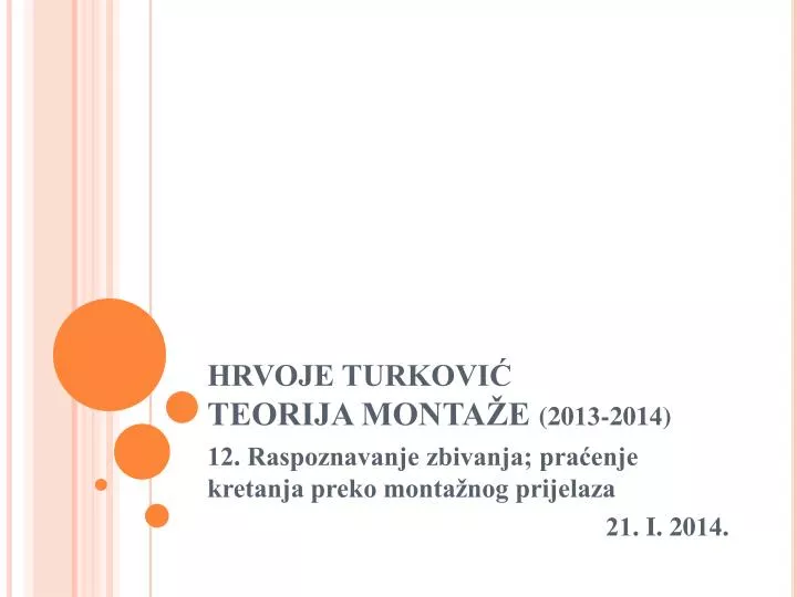 hrvoje turkovi teorija monta e 20 13 201 4