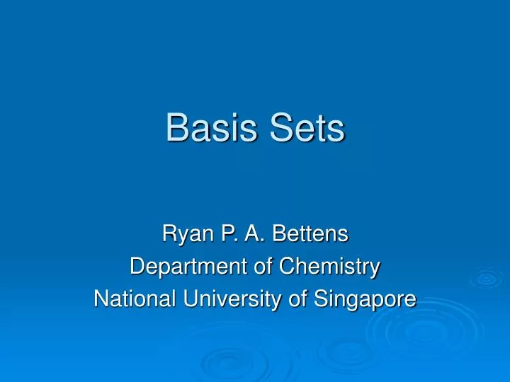 basis sets
