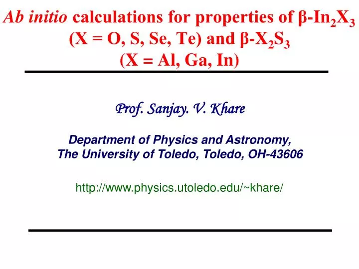 ab initio calculations for properties of in 2 x 3 x o s se te and x 2 s 3 x al ga in