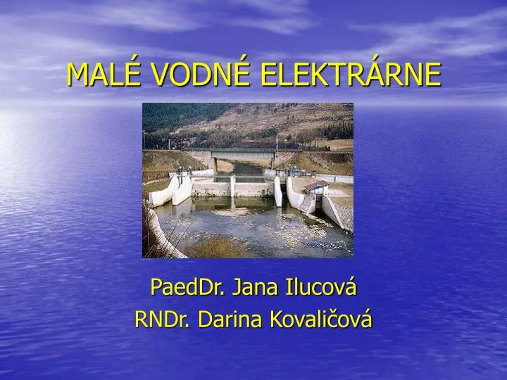 mal vodn elektr rne