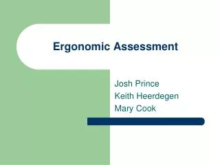 Ergonomic Assessment