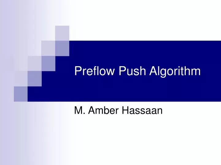 preflow push algorithm
