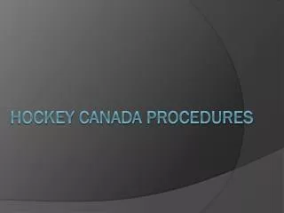 hockey canada procedures