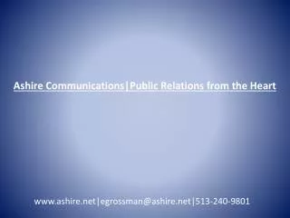 Ashire Communications|Public Relations from the Heart