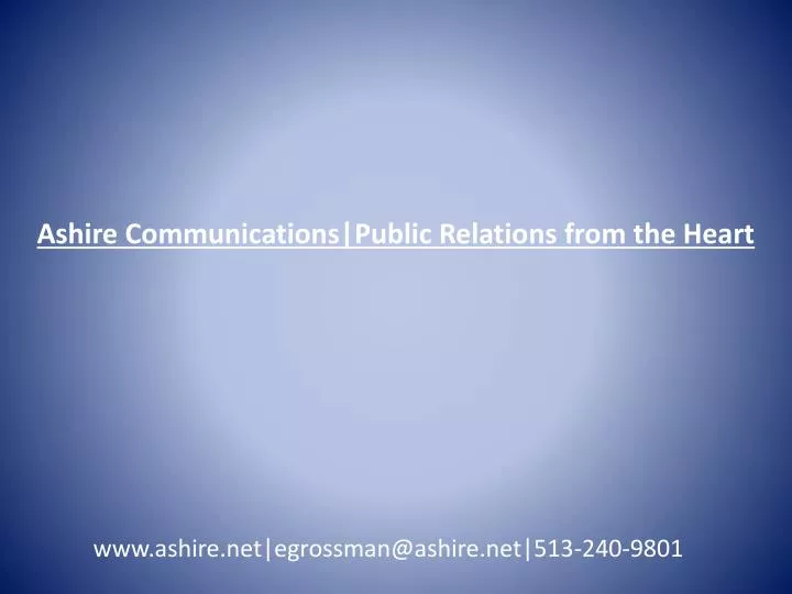 ashire communications public relations from the heart