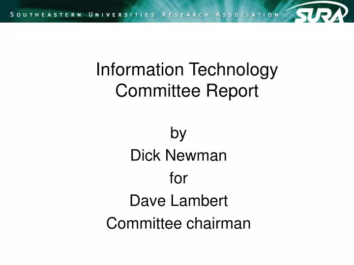 information technology committee report
