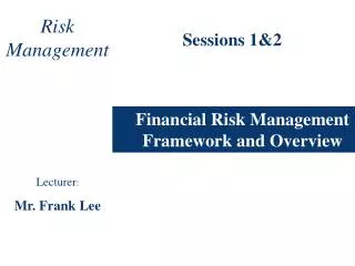 Financial Risk Management Framework and Overview
