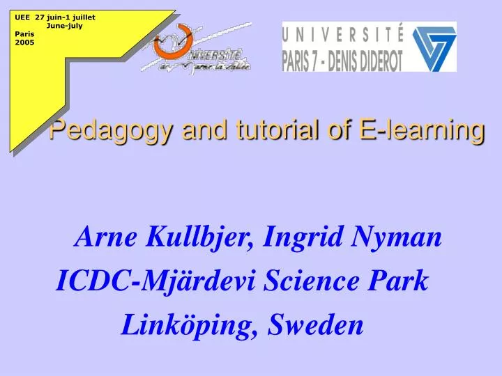 pedagogy and tutorial of e learning
