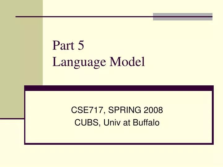 part 5 language model