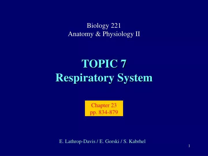 topic 7 respiratory system