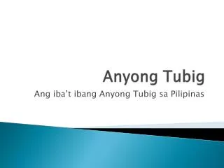 anyong tubig