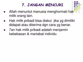 7 jangan mencuri