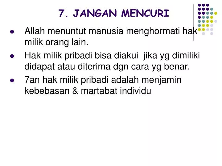 7 jangan mencuri