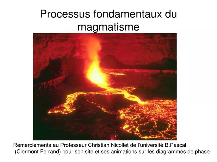 processus fondamentaux du magmatisme